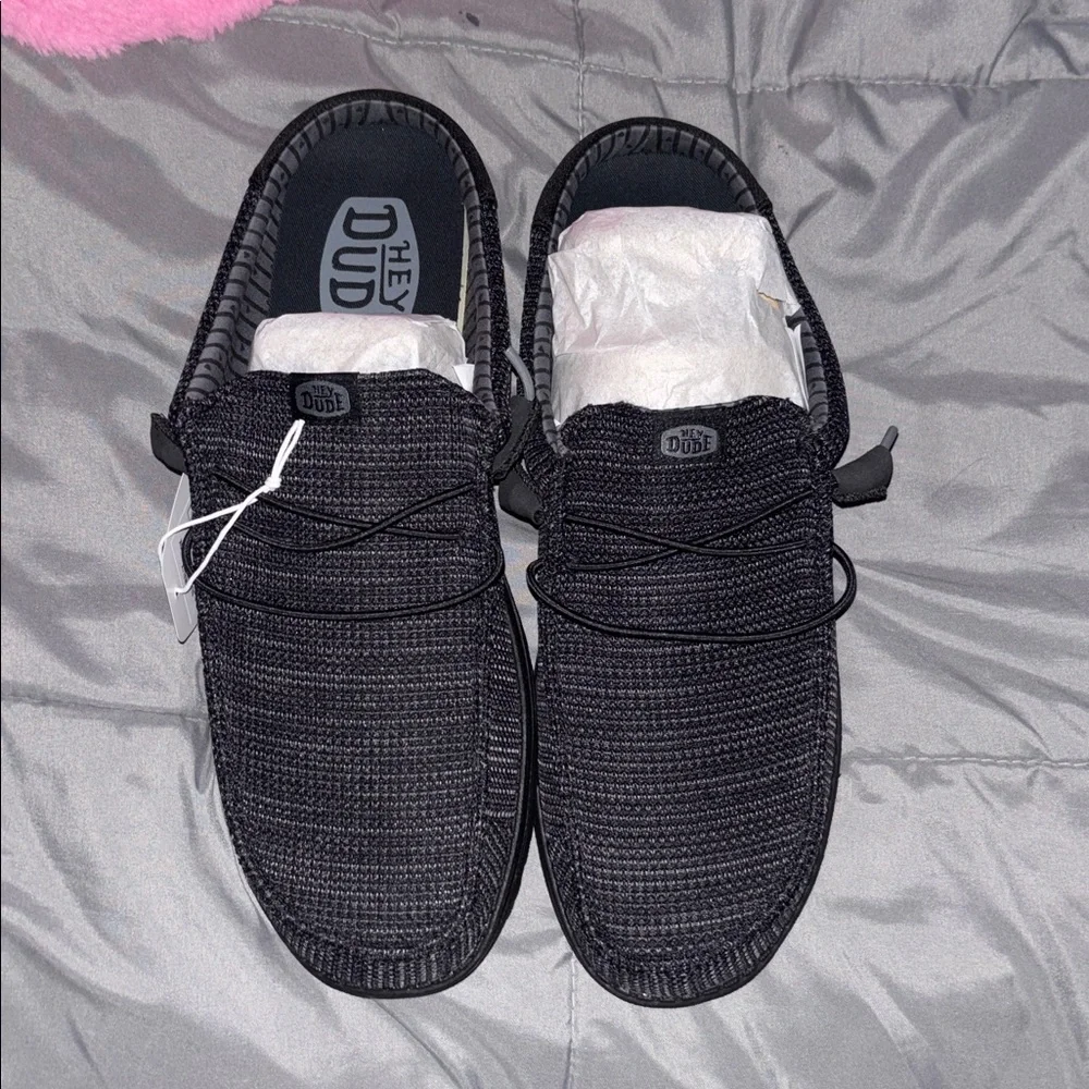 Hey Dude Black Knit Slip-On Loafers - Picture 3 of 5